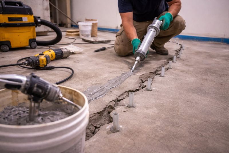 Cracked Basement Floor Repair in Glen Allen, VA