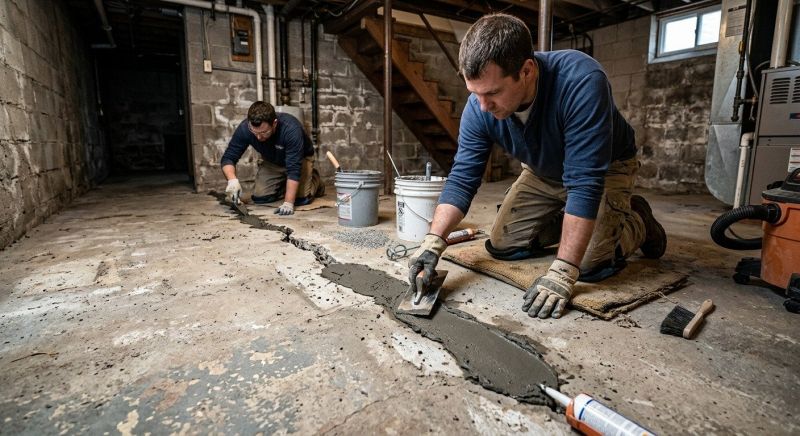 Cracked Basement Floor Repair in Glen Allen, VA