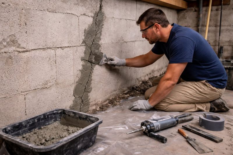 Foundation Crack Repair in King William County, VA