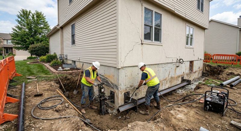 Sinking Foundation Repair in Goochland County, VA